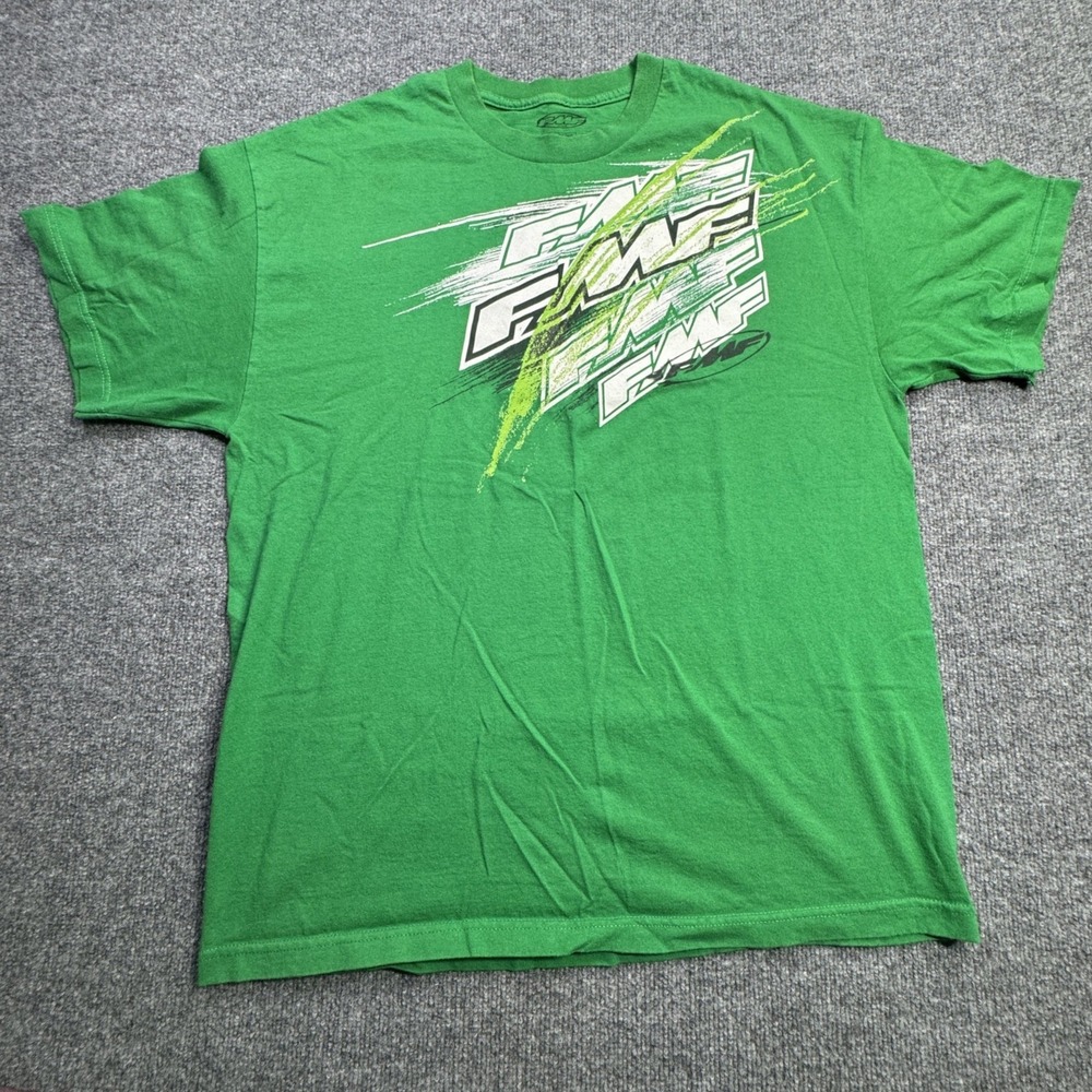 FMF Racing T Shirt Mens XL Green Motocross Dirt Bike Graphic Tee